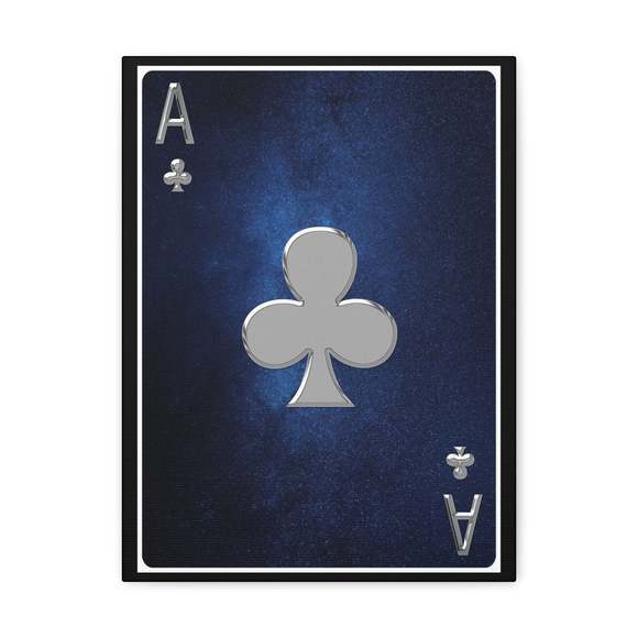 Ace Of Clubs Space Background Playing Card Canvas Wall Art for Home Decor Ready-